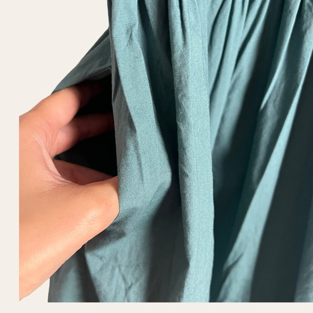 Peter Som Collective Green Puff Sleeve Tiered Tie Back Mini Dress Size 6 - Picture 10 of 15
